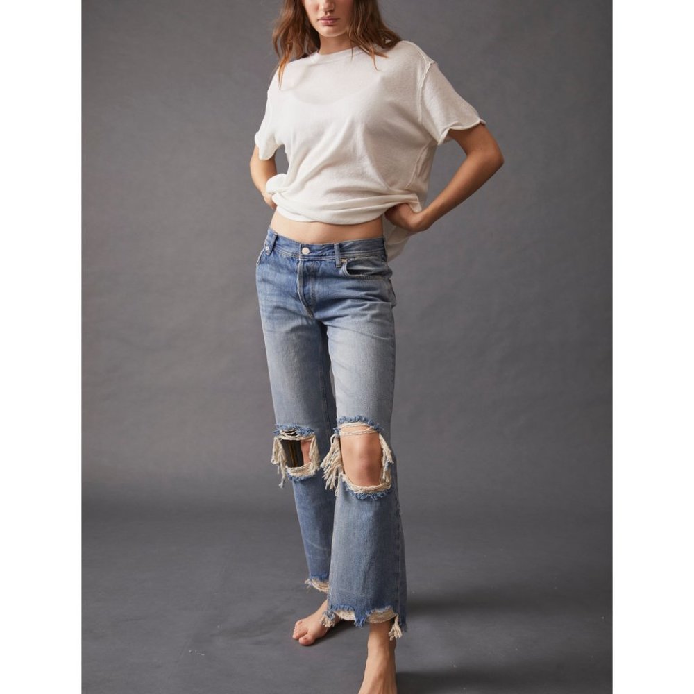 NWOT Free People Maggie Mid Rise Jeans in Aged to Perfection - Size 32 - Picture 6 of 9